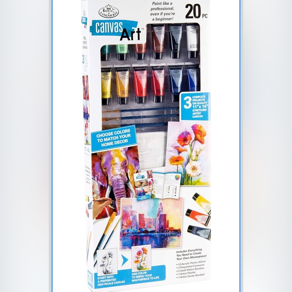 NIB New Royal & Langnickel 11" x 14" Canvas Art Painting Activity 20 pc